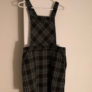 Plaid overall dress